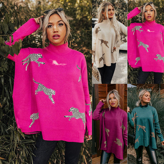 🎁Hot Sale 49% OFF⏳Casual Retro Tiger and Leopard Print Long-sleeved Top