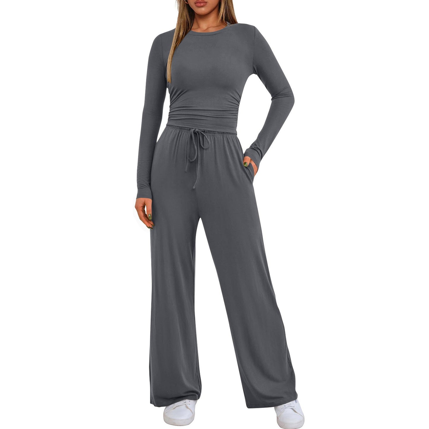 🔥LAST DAY 50% OFF👚2026 Women's Casual Wear Long-Sleeved Loose-Fit Trouser Set 💕