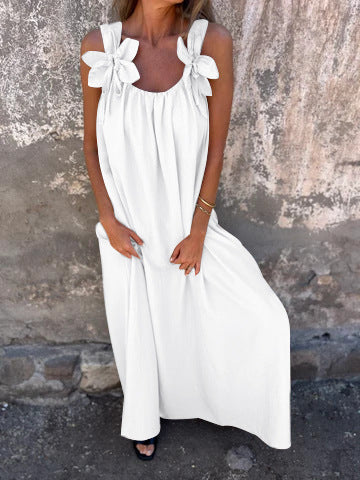 🌺Summer Hot Sale 50% OFF💕 Floral Straps U Neckline Solid Women's Dresses