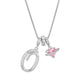 💖Initial Letter Necklace with Pink Heart Charm✨