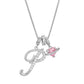 💖Initial Letter Necklace with Pink Heart Charm✨