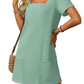 💕Last Day Promotion 48% OFF👗Women's Casual Square Neck Pocket Short Sleeve Dress with Pockets