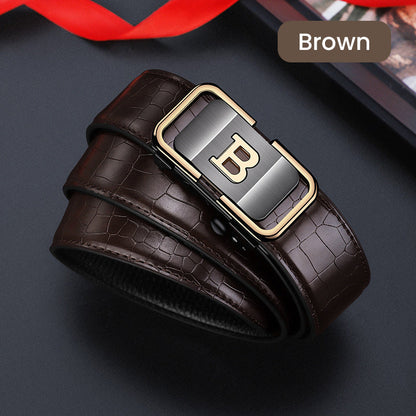 🔥Hot Sale🔥Men's Crocodile-Patterned Automatic Buckle Belt（50% OFF）