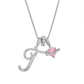 💖Initial Letter Necklace with Pink Heart Charm✨