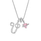 💖Initial Letter Necklace with Pink Heart Charm✨