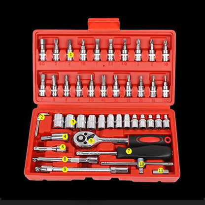 46pcs Fast Ratchet Sleeve Wrench Kit