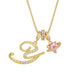 💖Initial Letter Necklace with Pink Heart Charm✨