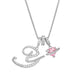 💖Initial Letter Necklace with Pink Heart Charm✨