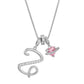 💖Initial Letter Necklace with Pink Heart Charm✨