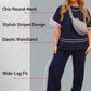 Women's Striped T-Shirt & Wide-Leg Joggers Set