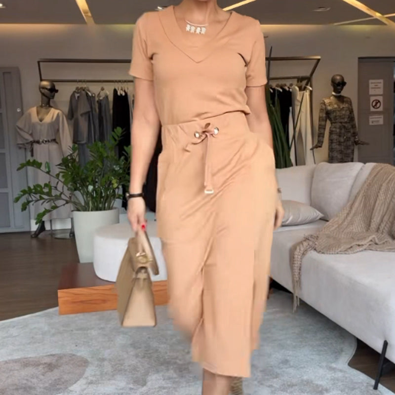 ⏳Limited Time 49% Off💥Women's V-Neck Top and Skirt Set