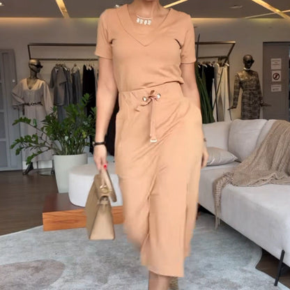 ⏳Limited Time 49% Off💥Women's V-Neck Top and Skirt Set