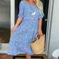 Round Neck Polka Dot Print Midi Dress