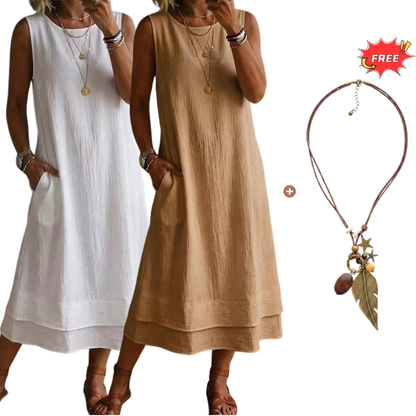 👗💗LAST DAY SALE 70% OFF⚡50K+ SOLD💕☀️Women's Summer Sleeveless Tiered Dress - Effortless & Breezy Style🔥