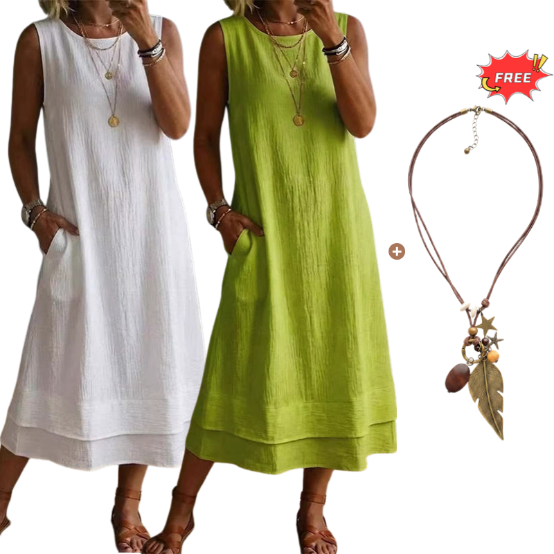 👗💗LAST DAY SALE 70% OFF⚡50K+ SOLD💕☀️Women's Summer Sleeveless Tiered Dress - Effortless & Breezy Style🔥
