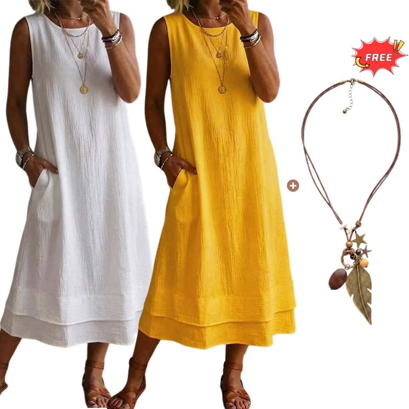 👗💗LAST DAY SALE 70% OFF⚡50K+ SOLD💕☀️Women's Summer Sleeveless Tiered Dress - Effortless & Breezy Style🔥