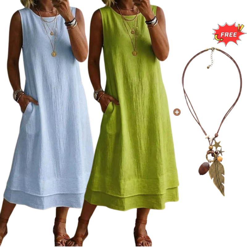 👗💗LAST DAY SALE 70% OFF⚡50K+ SOLD💕☀️Women's Summer Sleeveless Tiered Dress - Effortless & Breezy Style🔥