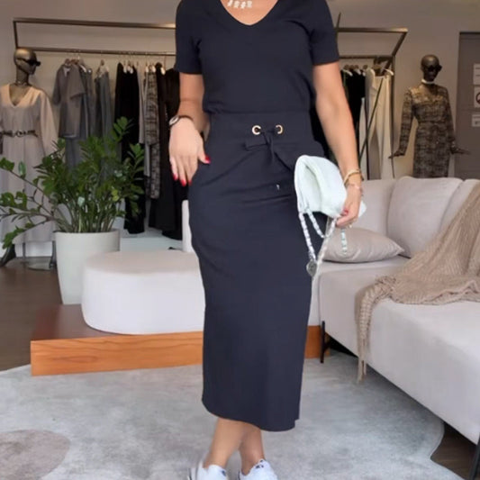 ⏳Limited Time 49% Off💥Women's V-Neck Top and Skirt Set