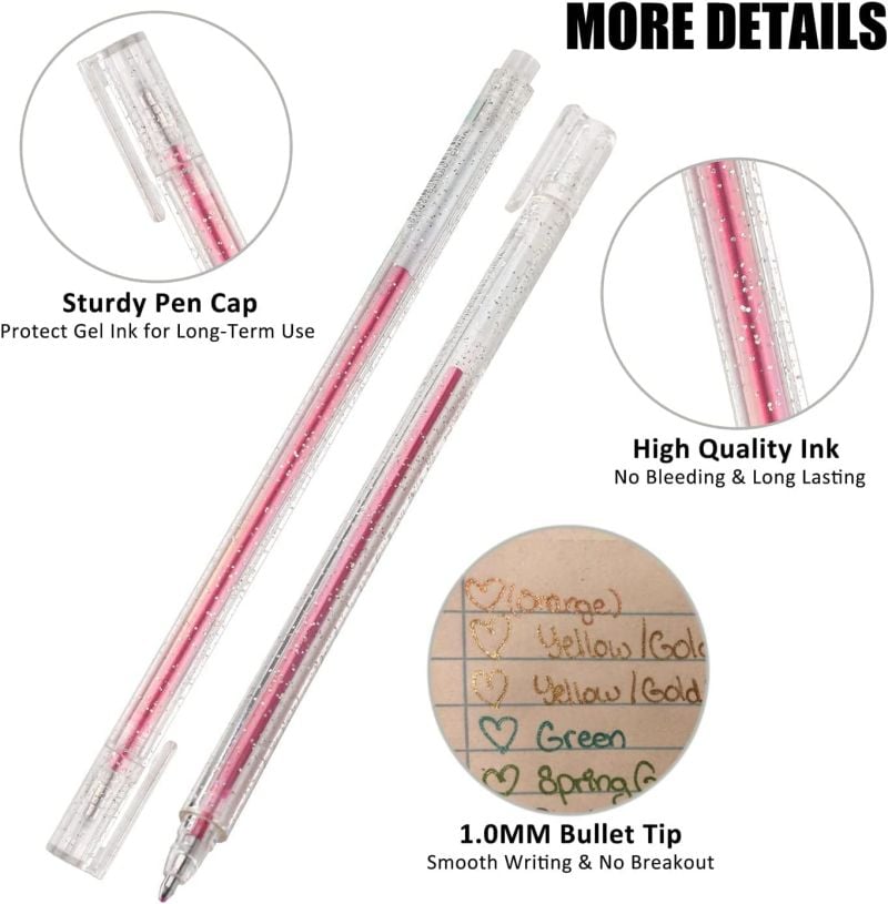 🎁 Glitter Gel Pen Set – Smooth Writing, 10 Colors & Quick-Dry Ink 🎨