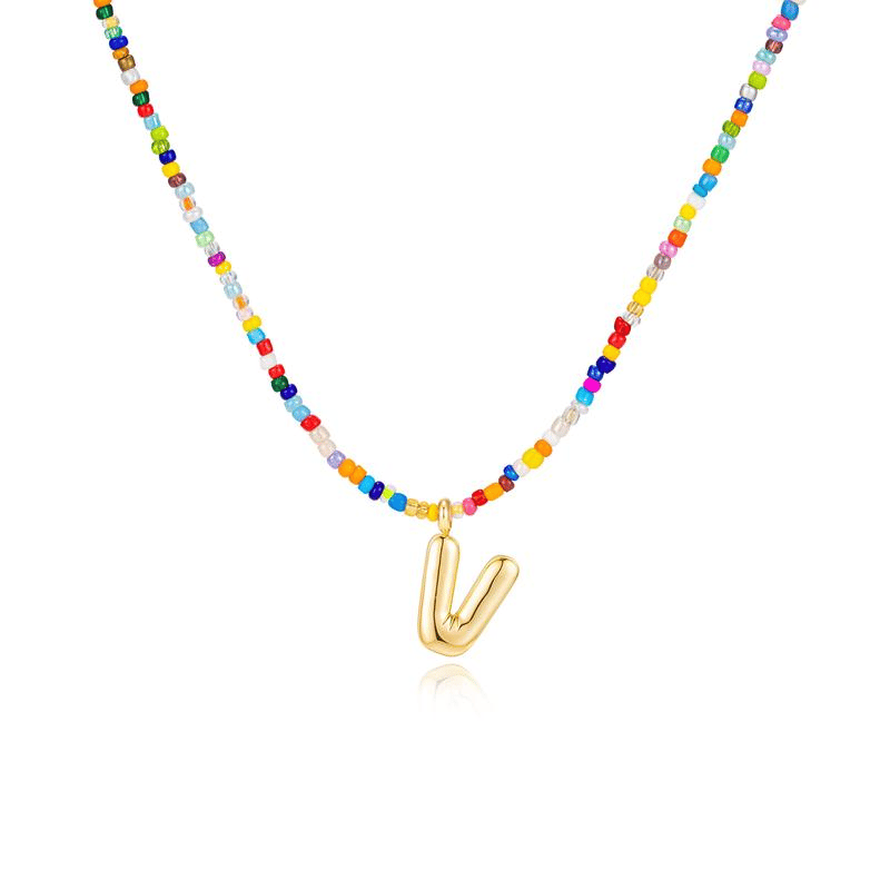 💜LAST DAY PROMOTION - 50%OFF💜 Letter Beaded Necklace for Women🔤A-Z