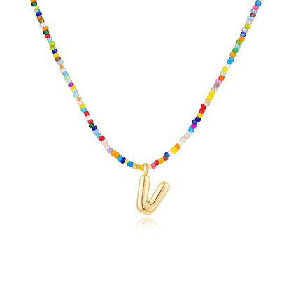 💜LAST DAY PROMOTION - 50%OFF💜 Letter Beaded Necklace for Women🔤A-Z