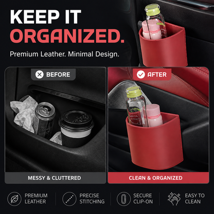 🥳2026 HOT SALE🥳💞50K+ SOLD!🚗🧺 45% OFF! Leather Car Door Cup Holder – Wide‑mouth opening, easy reach for drinks & phone. Clip‑on secure fit. PU leather, tough & stylish. 🛡️✨