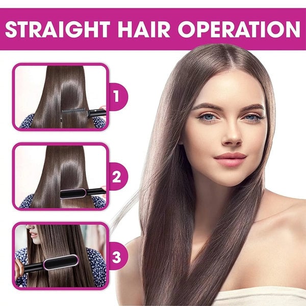 ✨Last Day Special Price £18.99!!💥Negative Ion Hair Straightener Styling Comb💇‍♀