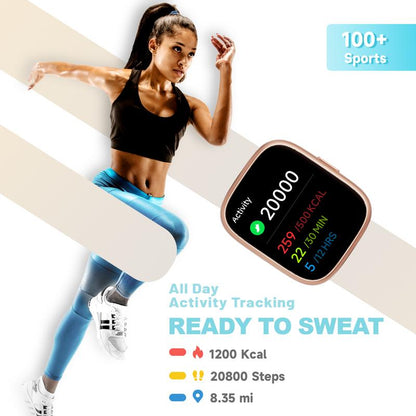 Smart Watch for Women Men, Fitness Tracker with Answer/Make Calls, Fitness Watch with Sleep Tracker/100 Sports/IP68 Waterproof Pedometer