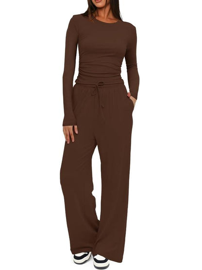 🔥LAST DAY 50% OFF👚2026 Women's Casual Wear Long-Sleeved Loose-Fit Trouser Set 💕