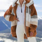 🔥HOT SALE 50% OFF💕2025 New Women's Winter Plush Hooded Colorblock Jacket With Pockets