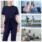 Women's Striped T-Shirt & Wide-Leg Joggers Set