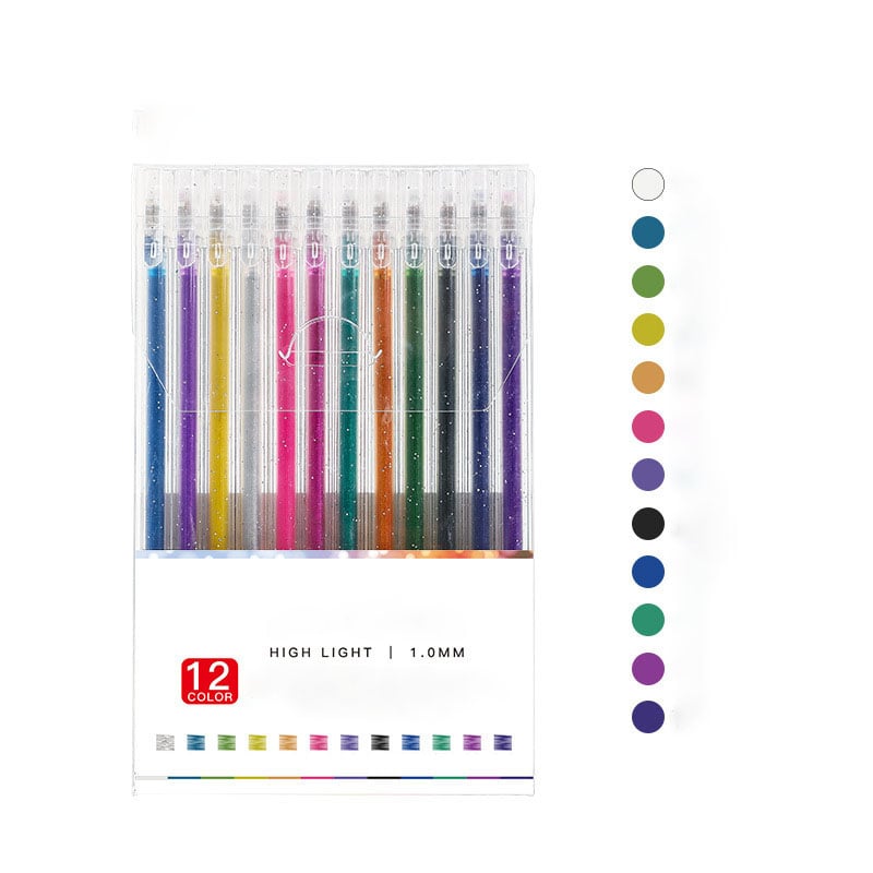 🎁 Glitter Gel Pen Set – Smooth Writing, 10 Colors & Quick-Dry Ink 🎨