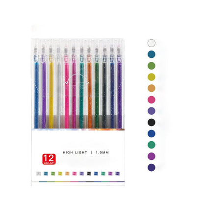 🎁 Glitter Gel Pen Set – Smooth Writing, 10 Colors & Quick-Dry Ink 🎨