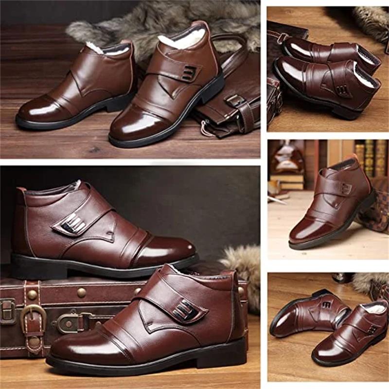 🎅🎄Christmas Early Sale 47% OFF🎄Men's Warm Faux Fur lined Ankle Snow Business Boots