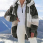 🔥HOT SALE 50% OFF💕2025 New Women's Winter Plush Hooded Colorblock Jacket With Pockets