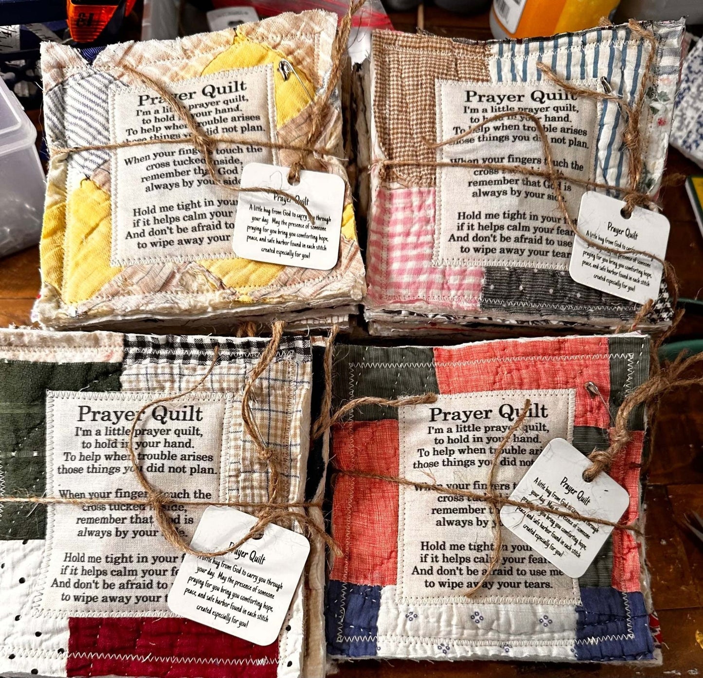 💥Final 3-hour Preferential Deal 💥🎁Handmade Prayer Quilt with cross inside