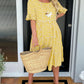 Round Neck Polka Dot Print Midi Dress