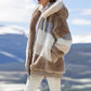 🔥HOT SALE 50% OFF💕2025 New Women's Winter Plush Hooded Colorblock Jacket With Pockets