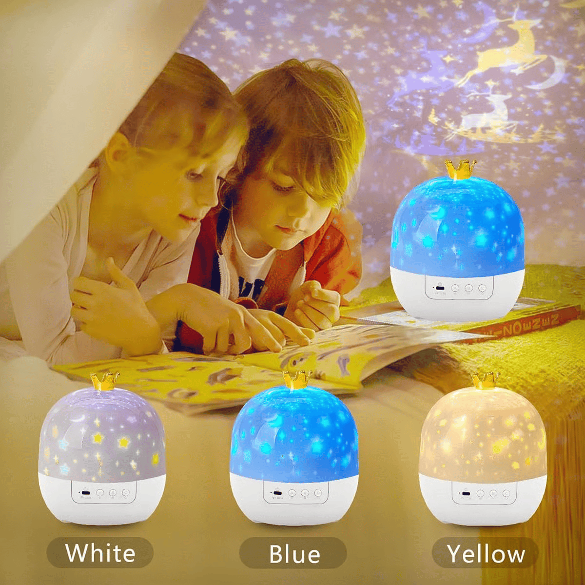 ⏳Limited time 50% discount💥🎃👻 Children's night light projector with 15 films 🔋Type-C charging