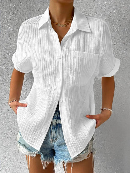 🔥Hot Sale - 49% OFF🔥Shirt Collar Casual Buttoned Loose Blouse