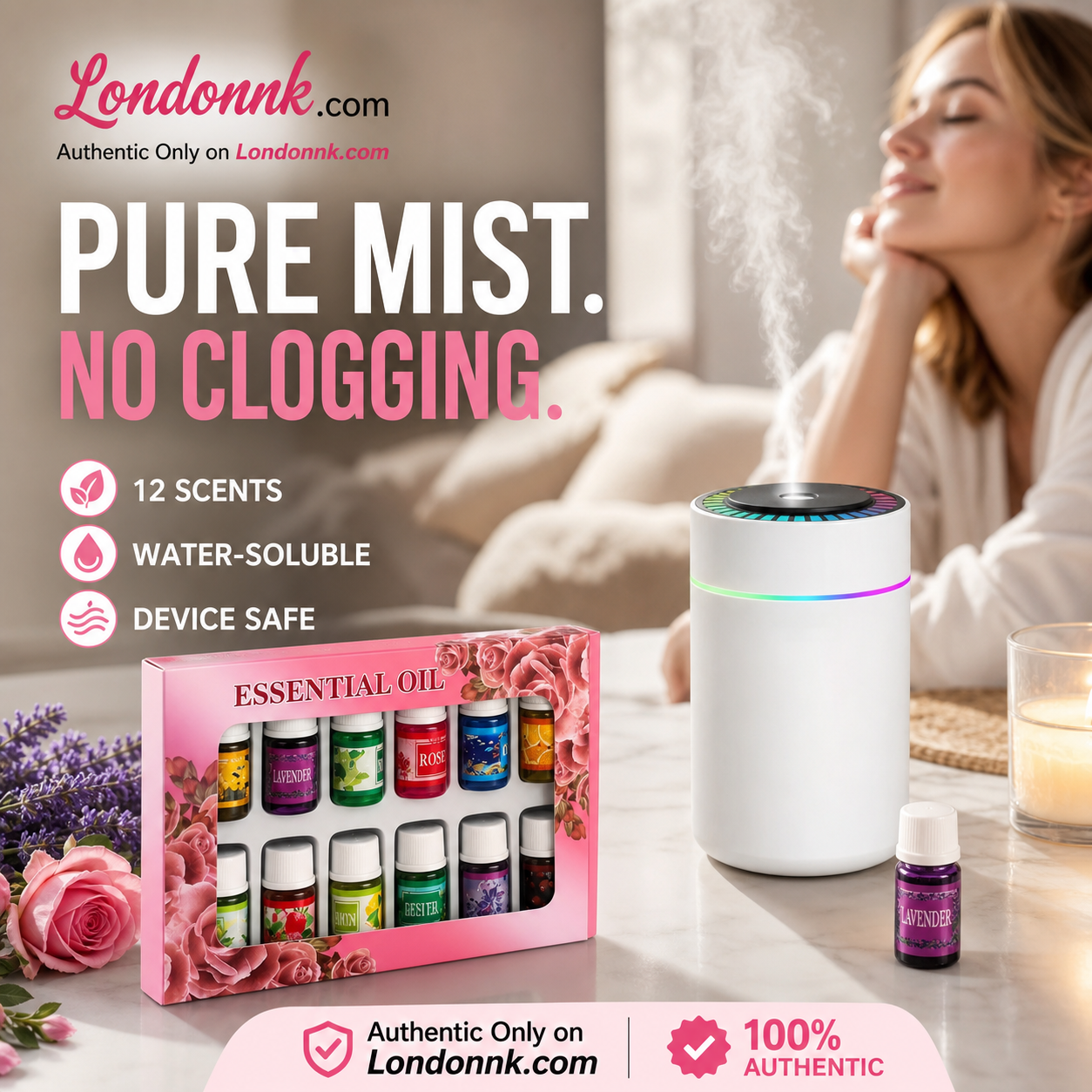🔥Limited Time 50% Off！🎁🌺The fresh scent lifts your mood！🌷12-Pack Water Soluble Essential Oils Set