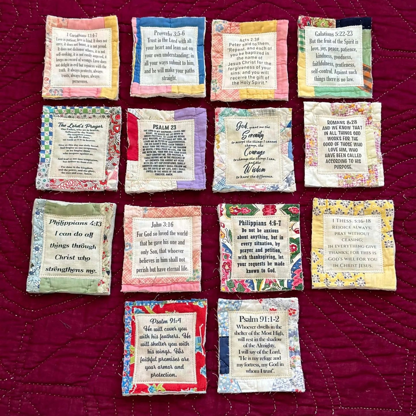 💥Final 3-hour Preferential Deal 💥🎁Handmade Prayer Quilt with cross inside
