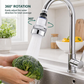 360° Rotating Faucet Aerator Filter 6-Layer Filtration 3 Water Modes Splash-Free for Kitchen Sink Fruit Vegetable Cleaning