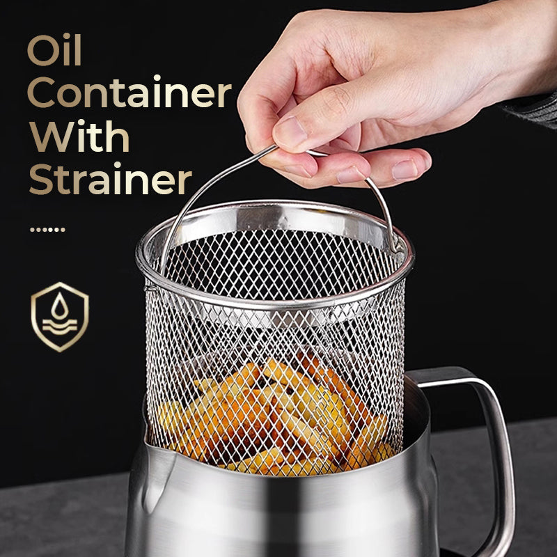 🎅 Winter Frenzy - Half Price 🎊 Large Capacity 304 Stainless Steel Multi-Purpose Oil Filter Container.