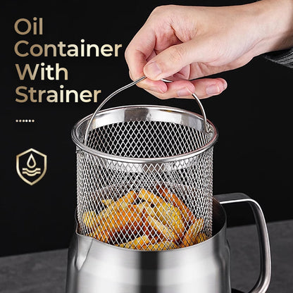 🎅 Winter Frenzy - Half Price 🎊 Large Capacity 304 Stainless Steel Multi-Purpose Oil Filter Container.
