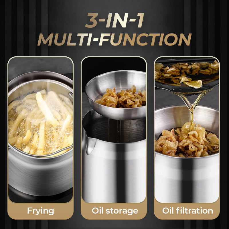 🎅 Winter Frenzy - Half Price 🎊 Large Capacity 304 Stainless Steel Multi-Purpose Oil Filter Container.