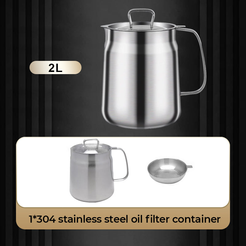 🎅 Winter Frenzy - Half Price 🎊 Large Capacity 304 Stainless Steel Multi-Purpose Oil Filter Container.