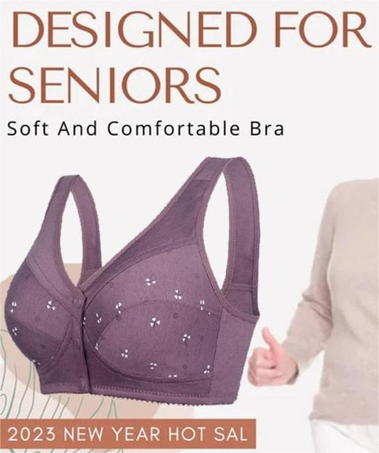 🌹Buy 3 Get 2 Free🌹Design for Senior Front Closure Cotton Bra