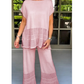 💕Free shipping on two pieces💕Women’s Solid Color Two-Piece Short Sleeve Top & Pants Set