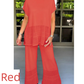 💕Free shipping on two pieces💕Women’s Solid Color Two-Piece Short Sleeve Top & Pants Set